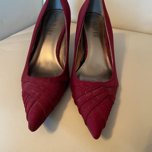 Rebecca Blue Deep Red Heels - Picture 2 of 4